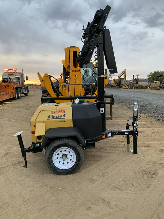 2021 Allmand NLV3GR (4) LED Light Fixture 350W, 23' Vertical Mast, 3kW Prime, Towable, Deep Sea L401, Leveling Jacks, Yanmar T4F 5.8hp