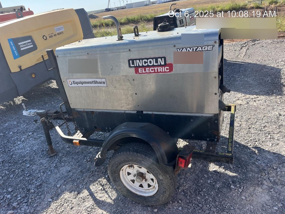 2019 Lincoln Electric Vantage 322 Lincoln Vantage 322 Welder w/Trailer, Light Kit, Cable Rack
