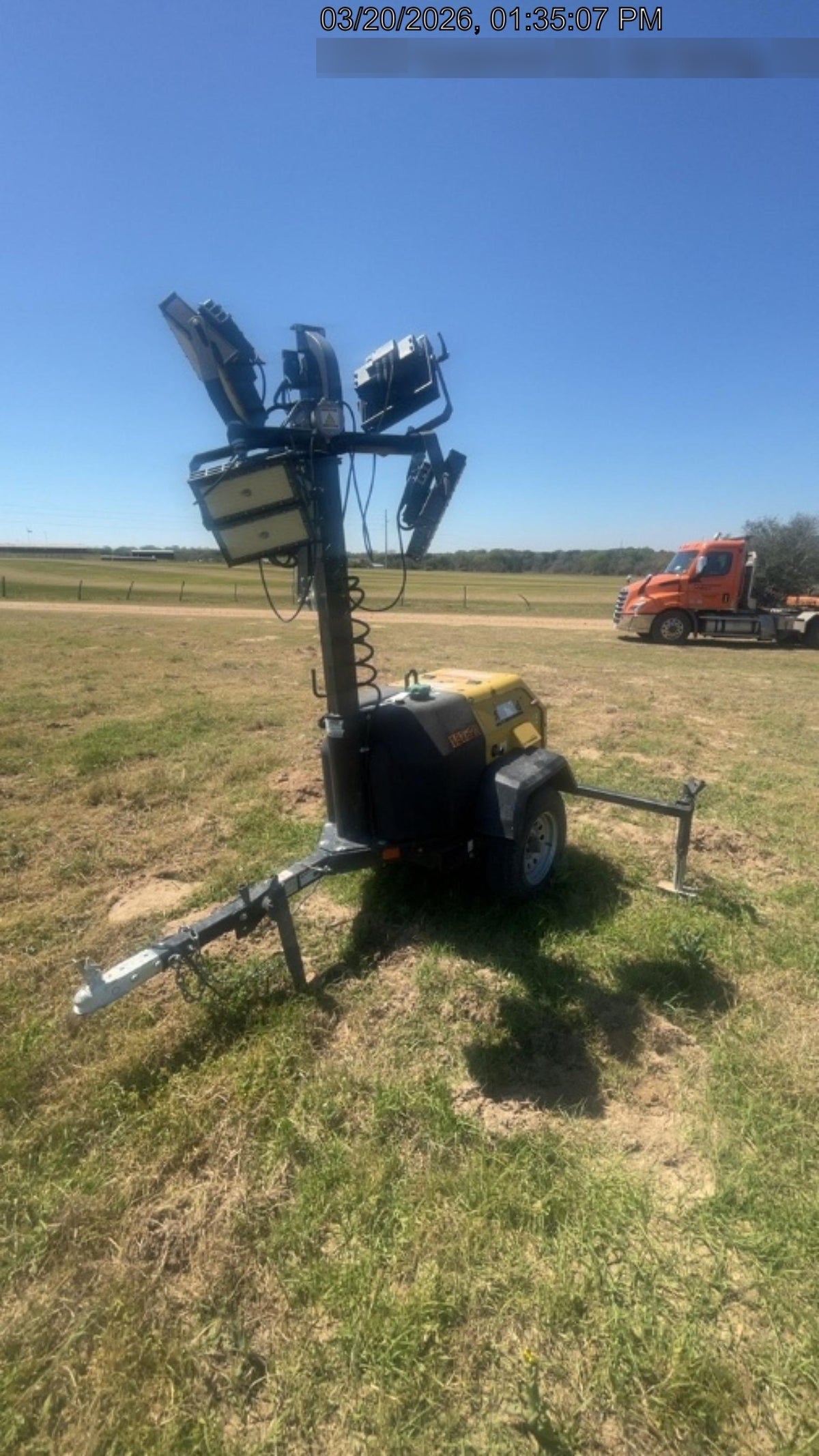 Allmand NLV3GR (4) LED Light Fixture 350W, 23' Vertical Mast, 3kW Prime, Towable, Deep Sea L401, Leveling Jacks, Yanmar T4F 5.8hp