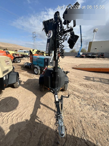 2021 Allmand NLV3GR (4) LED Light Fixture 350W, 23' Vertical Mast, 3kW Prime, Towable, Deep Sea L401, Leveling Jacks, Yanmar T4F 5.8hp