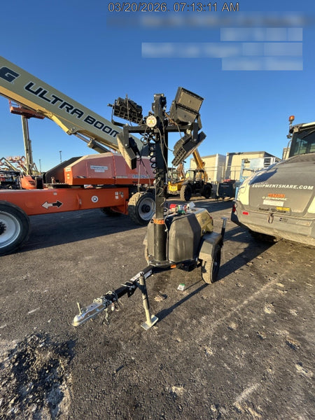 2021 Allmand NLV3GR (4) LED Light Fixture 350W, 23' Vertical Mast, 3kW Prime, Towable, Deep Sea L401, Leveling Jacks, Yanmar T4F 5.8hp
