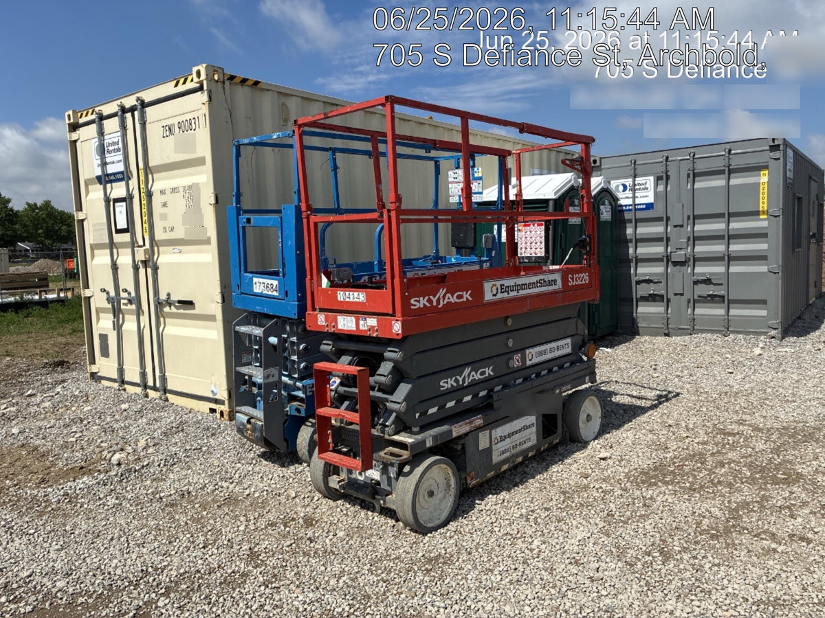2020 Skyjack SJIII-3226 Solid NM Tires, Half height spring hinged entry gate, Dual Beacons