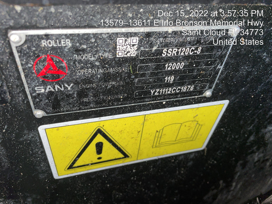 2022 SANY SSR120C-8