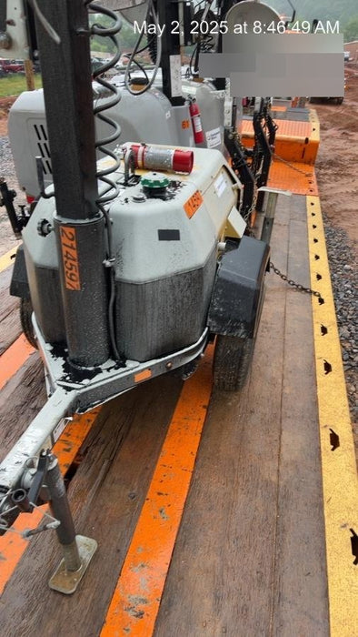 2022 Allmand NLV3GR (4) LED Light Fixture 350W, 23' Vertical Mast, 3kW Prime, Towable, Deep Sea L401, Leveling Jacks, Yanmar T4F 5.8hp