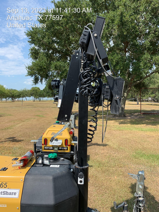 2022 Allmand NLV3GR (4) LED Light Fixture 350W, 23' Vertical Mast, 3kW Prime, Towable, Deep Sea L401, Leveling Jacks, Yanmar T4F 5.8hp