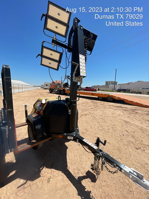 2022 Allmand NLV3GR (4) LED Light Fixture 350W, 23' Vertical Mast, 3kW Prime, Towable, ES Decals, T3