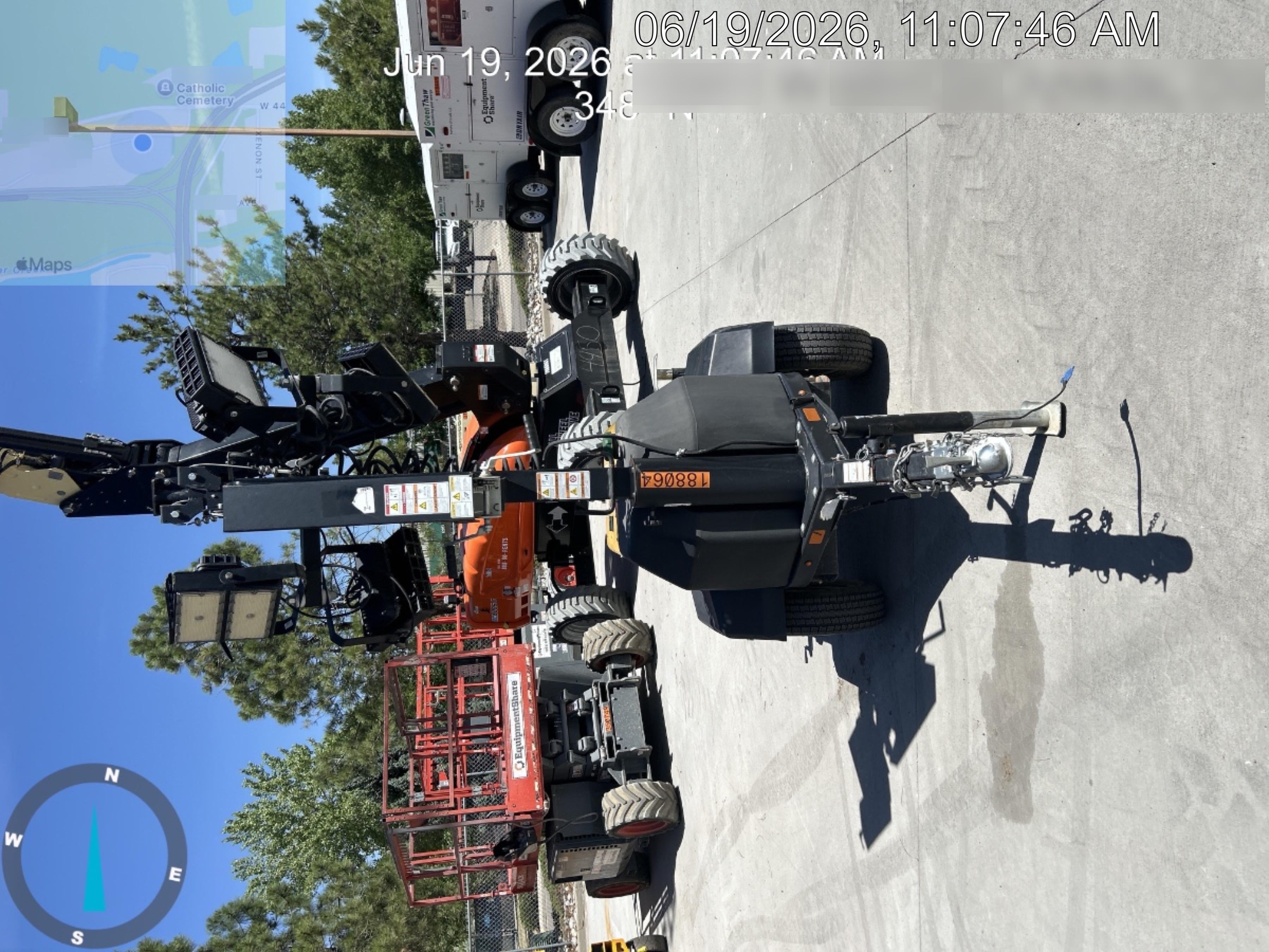 Allmand NLV3GR (4) LED Light Fixture 350W, 23' Vertical Mast, 3kW Prime, Towable, Deep Sea L401, Leveling Jacks, Yanmar T4F 5.8hp