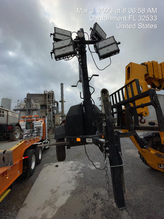 2022 Allmand NLV3GR (4) LED Light Fixture 350W, 23' Vertical Mast, 3kW Prime, Towable, Deep Sea L401, Leveling Jacks, Yanmar T4F 5.8hp