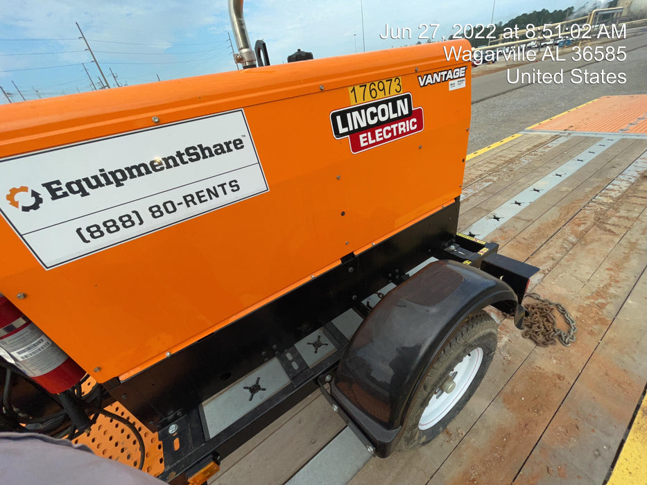 2021 Lincoln Electric Vantage 322 Vantage 322 Ready Pak 3 w/ Decals, ORANGE (includes trailer, cable rack, fender light kit) NO Telematics