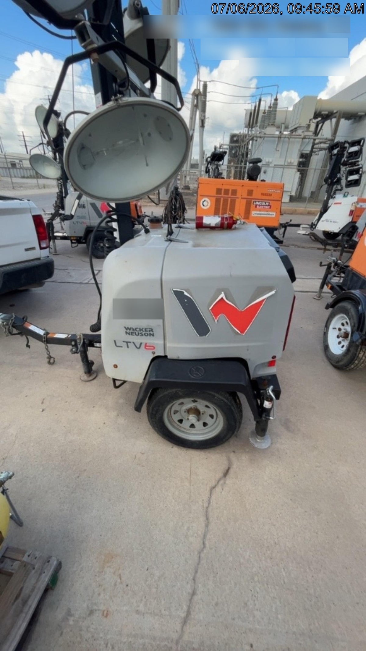 2018 Wacker Neuson LTV6L-MH Wacker Neuson LTV6L Mobile Light Tower w/Fuel Level Sensor Installed