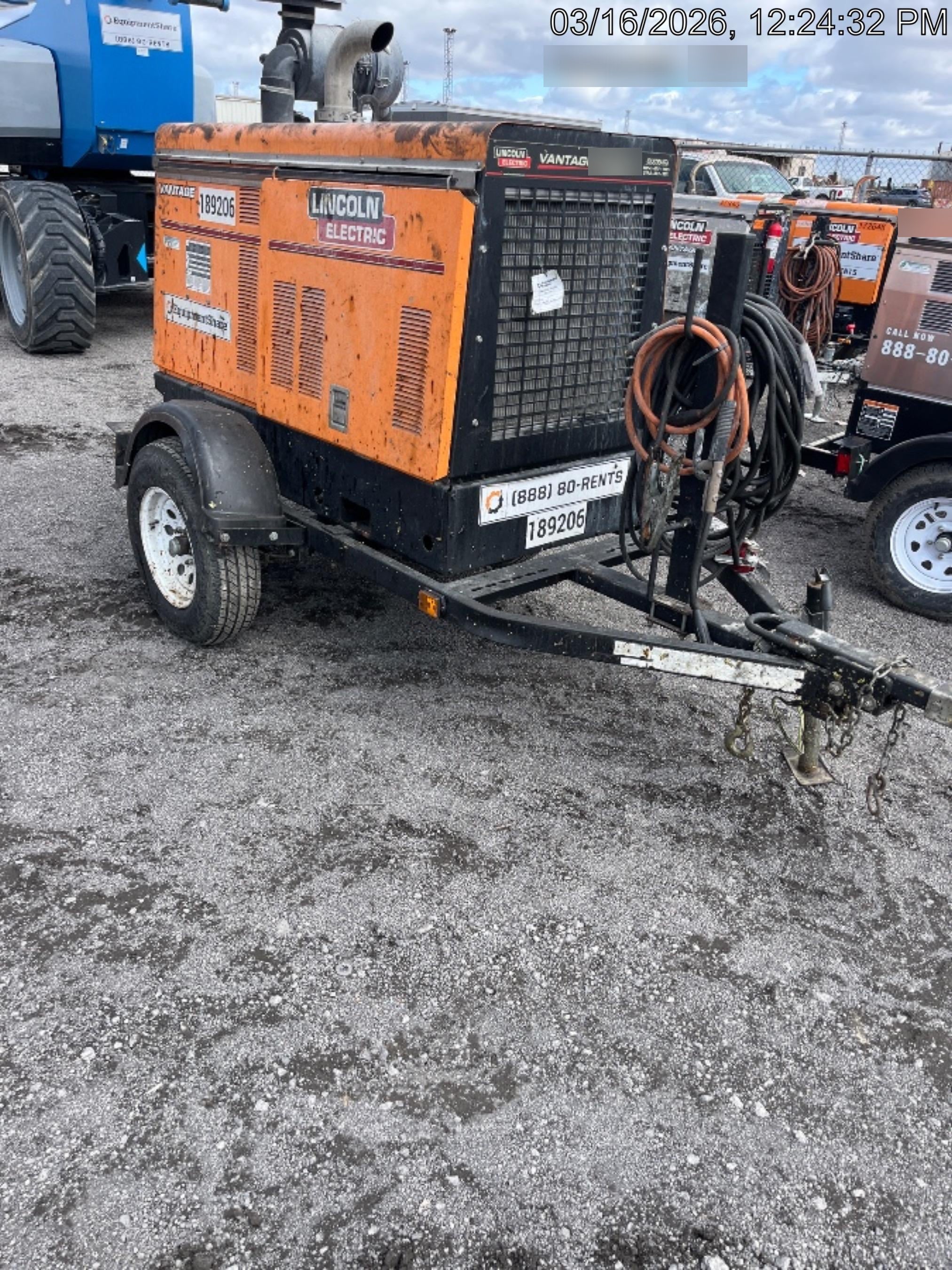 2021 Lincoln Electric Vantage 549X Ready Pak 3, ORANGE (includes trailer, cable rack, fender light kit)