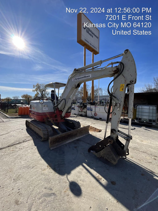 2019 Takeuchi TB260 Takeuchi TB260 Canopy w/Rubber Tracks, Auxiliary Hydraulics, Standard Blade, Manual QC, 12 / 18 / 24" Buckets, Hydraulic Thumb Installed