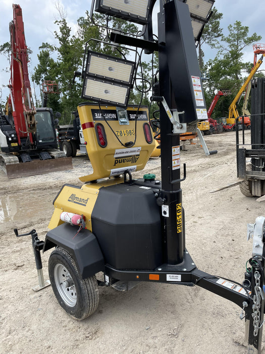 2022 Allmand NLV3GR (4) LED Light Fixture 350W, 23' Vertical Mast, 3kW Prime, Towable, Deep Sea L401, Leveling Jacks, Yanmar T4F 5.8hp