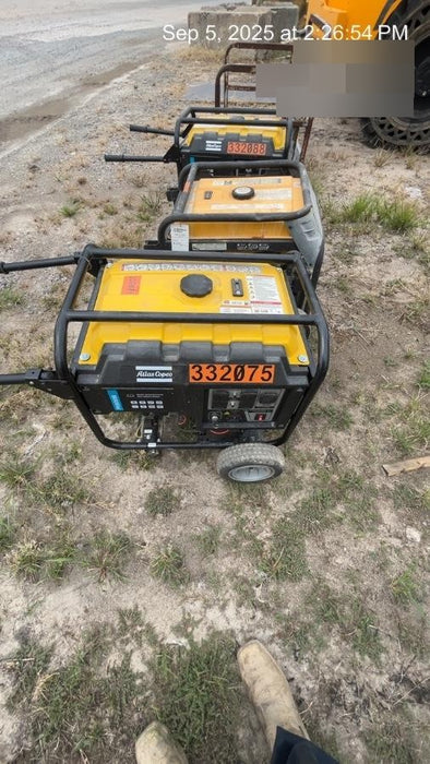 2023 Atlas Copco P6500W 5.5kW, AC390FD Gasoline Engine, Wheel & Handle Kit, (2) 120V Duplex 15A + (1) 120/240V 30A Twist Lock