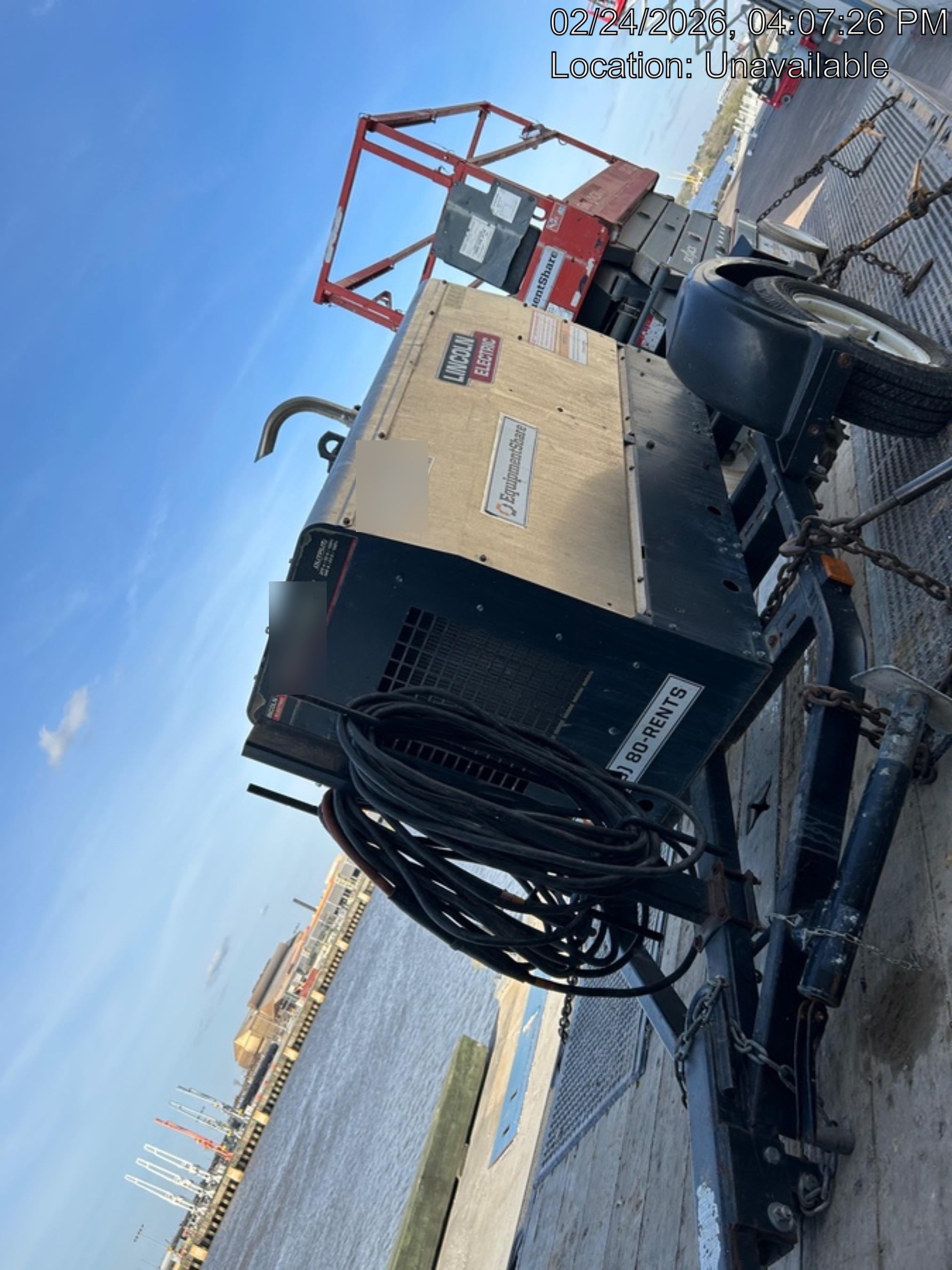 2019 Lincoln Electric Vantage 322 Welder Ready-Pak 3, Two wheel trailer, Fender and Light kit, Cable Rack