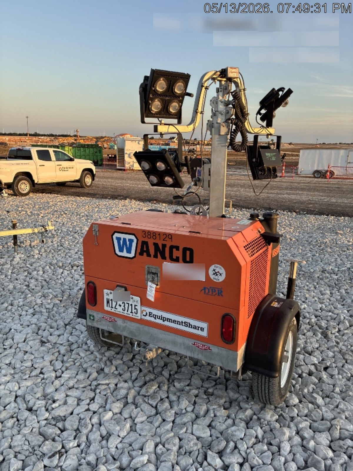 2024 Wanco WLTT-4MM4K Diesel, Deep Sea Controller, Shore Power Plug, Auto Start, (4) 350W LED Floodlights, 4kW Generator, 60 Gal Fuel Tank, 2" Ball, T3