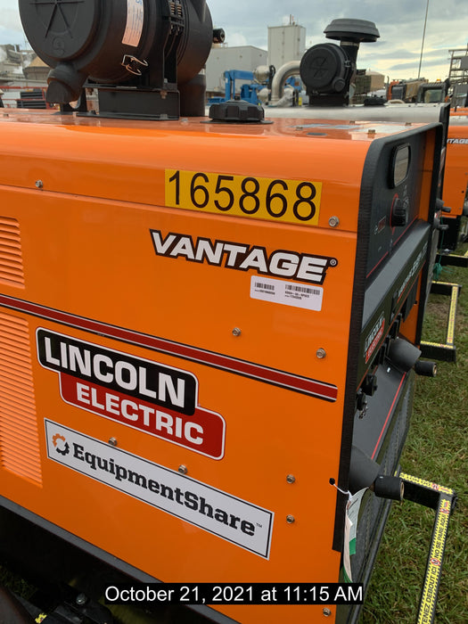 2021 Lincoln Electric Vantage 322 Vantage 322 Ready Pak 3 w/ Telematics & Decals, ORANGE (includes trailer, cable rack, fender light kit)