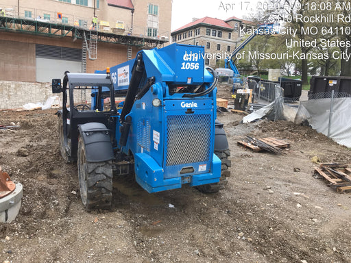 2019 Genie GTH-1056 Canopy, Solid RT Tires, LED Work Lights, Beacon 60" QA Carriage, 60" Forks