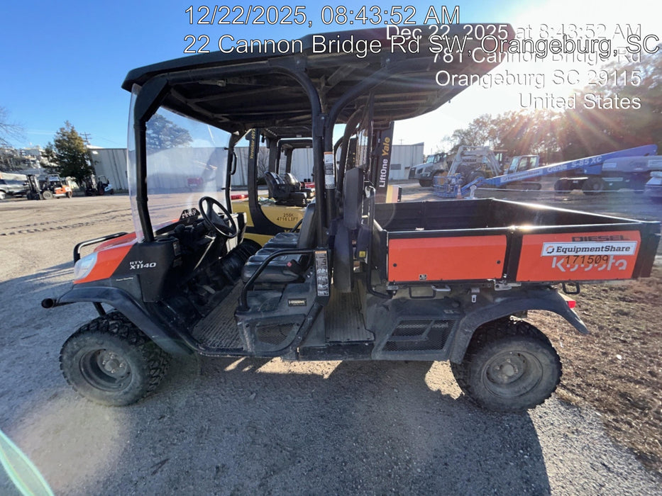 2021 Kubota RTV-X1140W-H Plastic Canopy, Windshield Acrylic Clear, LED Strobe Light, Wire Harness Kit, Back up Alarm