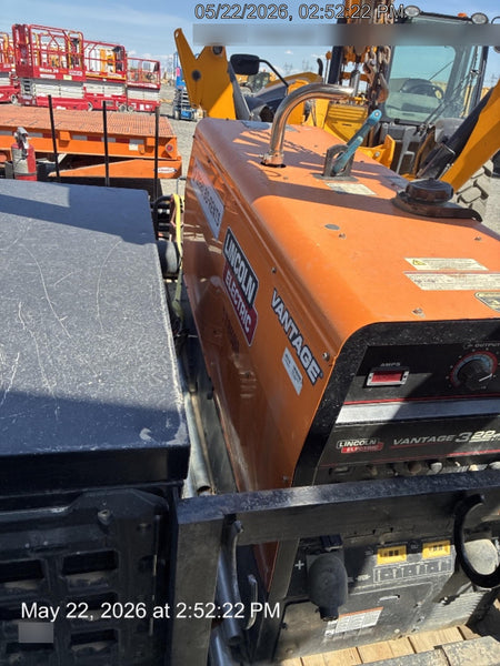 2021 Lincoln Electric Vantage 322 Vantage 322 Ready Pak 3 w/ Decals, ORANGE (includes trailer, cable rack, fender light kit) NO Telematics