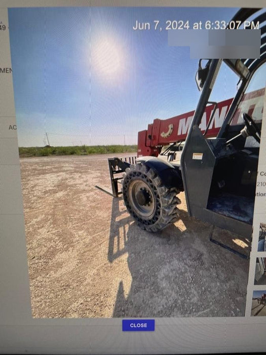 2018 Manitou 12042 Manitou MTA 12042 w/Open ROPS, Work Lights/Strobe, Aux Hyd, Solid Tires, Lift Hook, 66" Carriage, 72" Forks, Outriggers