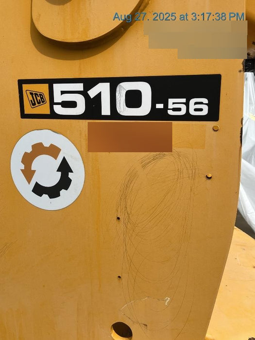 2020 JCB 510-56 Canopy, Solid Tires, Work Lights, Beacon, Aux Hydraulics, Back up Alarm, Lifting Eye, ES Decals