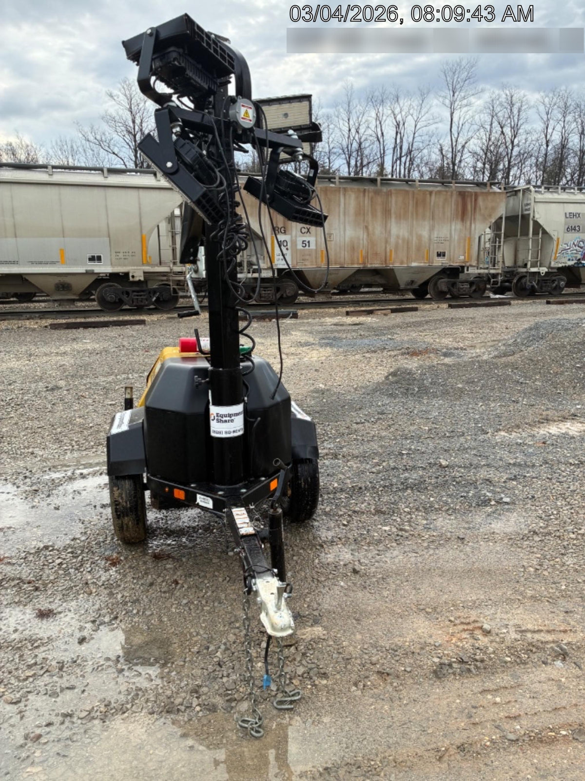 2022 Allmand NLV3GR (4) LED Light Fixture 350W, 23' Vertical Mast, 3kW Prime, Towable, Deep Sea L401, Leveling Jacks, Yanmar T4F 5.8hp