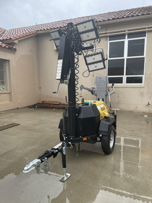 2022 Allmand NLV3GR (4) LED Light Fixture 350W, 23' Vertical Mast, 3kW Prime, Towable, ES Decals, T3