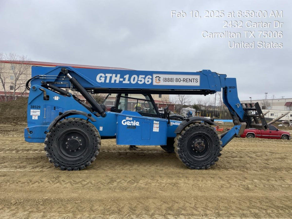 2019 Genie GTH-1056 Cab/Heat/AC, FF Tires, LED Work Lights, Beacon 60" QA Carriage, 60" Forks