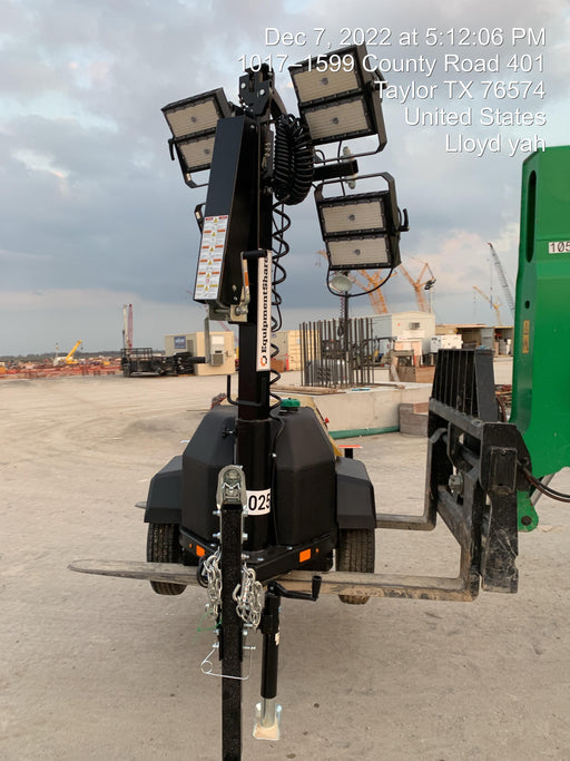 2022 Allmand NLV3GR (4) LED Light Fixture 350W, 23' Vertical Mast, 3kW Prime, Towable, ES Decals, T3