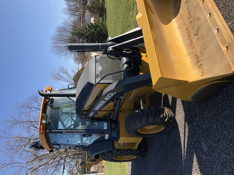 2020 John Deere 410L - Extendable Stick Cab/Heat/Air, 4WD, Extendable Stick, Pilot Controls, 2 Way Hydraulics, TAG Manual QC