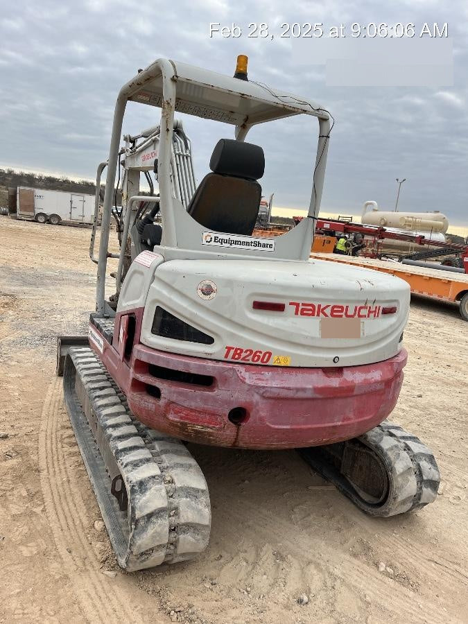 2019 Takeuchi TB260 Takeuchi TB260 Canopy w/Rubber Tracks, Auxiliary Hydraulics, Standard Blade, Manual QC