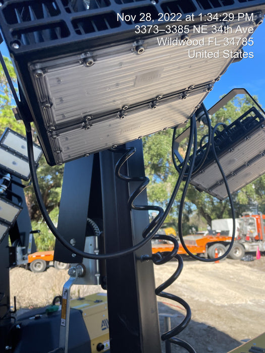 2022 Allmand NLV3GR (4) LED Light Fixture 350W, 23' Vertical Mast, 3kW Prime, Towable