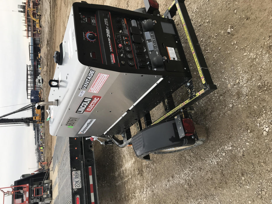 2019 Lincoln Electric Vantage 322 Welder Ready-Pak 3, Two wheel trailer, Fender and Light kit, Cable Rack