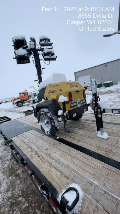 2022 Allmand NLV3GR (4) LED Light Fixture 350W, 23' Vertical Mast, 3kW Prime, Towable, ES Decals, T3