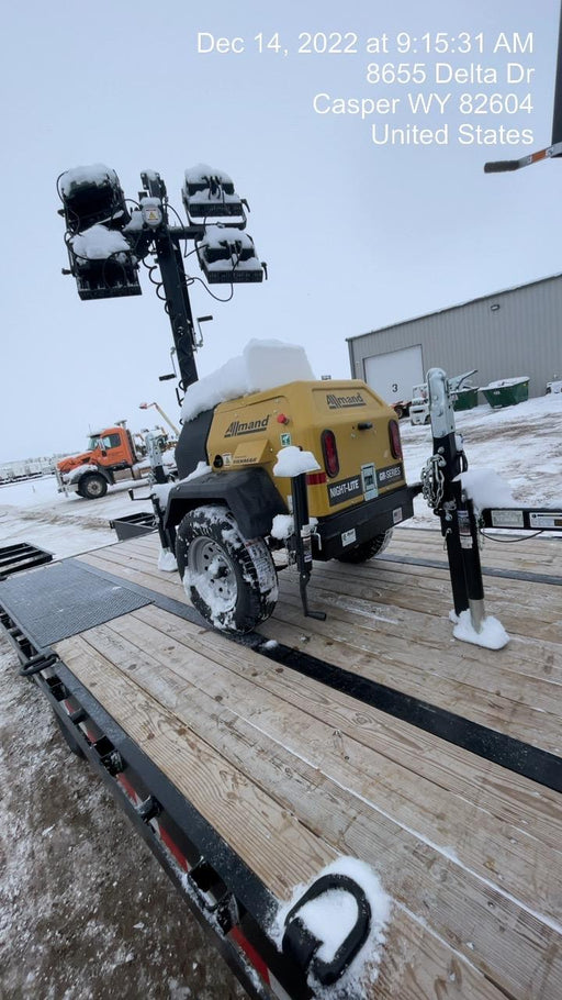 2022 Allmand NLV3GR (4) LED Light Fixture 350W, 23' Vertical Mast, 3kW Prime, Towable, ES Decals, T3