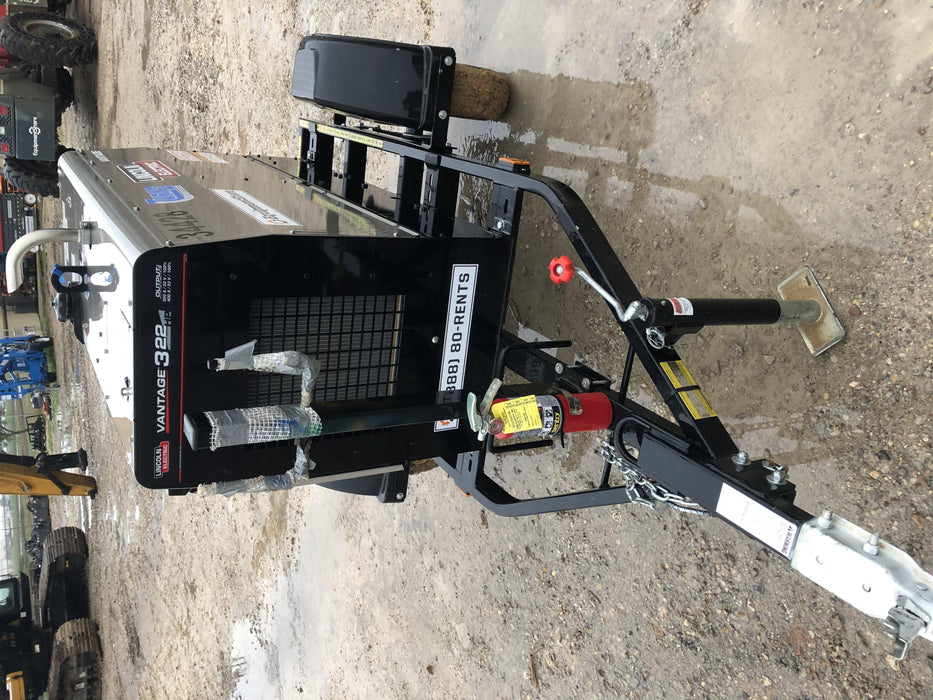 2019 Lincoln Electric Vantage 322 Welder Ready-Pak 3, Two wheel trailer, Fender and Light kit, Cable Rack