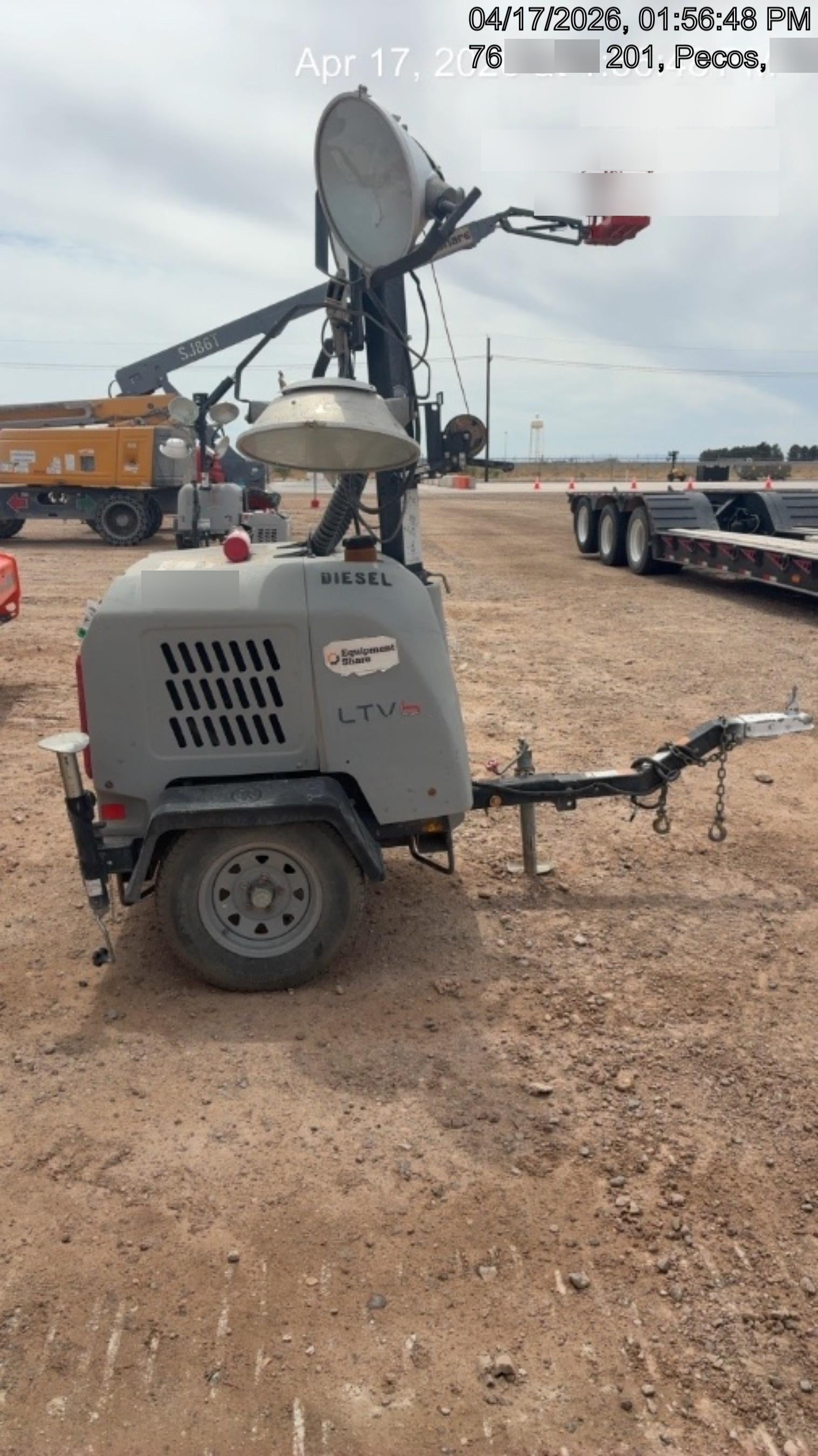 2018 Wacker Neuson LTV6L-MH Wacker Neuson LTV6L Mobile Light Tower w/Fuel Level Sensor Installed