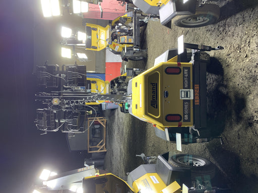 2020 Allmand NLV3GR (4) LED Light Fixture 350W, 23' Vertical Mast, 3kW Prime, Towable, Deep Sea L401, Leveling Jacks, Yanmar T4F 5.8hp