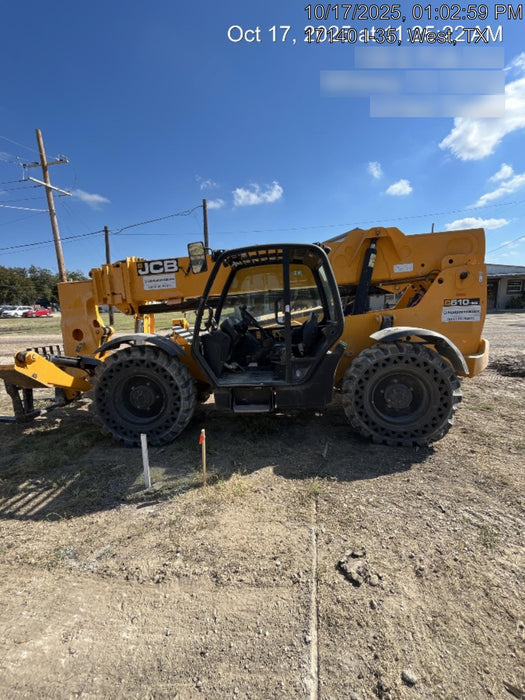 2019 JCB 510-56 Open ROPS, 74 HP, Solid Tires, Worklights, Beacon, Aux Hydraulics, Lifting Eye 66" Carriage/60" Forks