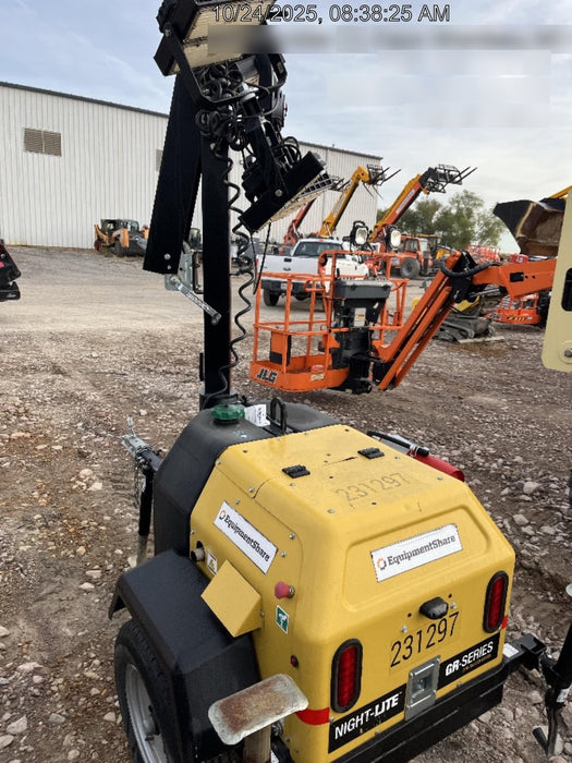 2022 Allmand NLV3GR (4) LED Light Fixture 350W, 23' Vertical Mast, 3kW Prime, Towable, Deep Sea L401, Leveling Jacks, Yanmar T4F 5.8hp