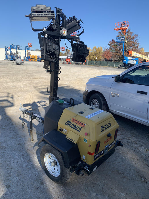 2021 Allmand NLV3GR (4) LED Light Fixture 350W, 23' Vertical Mast, 3kW Prime, Towable, Deep Sea L401, Leveling Jacks, Yanmar T4F 5.8hp