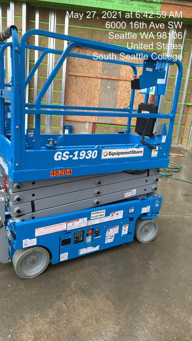 2020 Genie GS-1930 Solid Non Marking Tires, Beacon, Folding rails with half height swing gate, Telematics