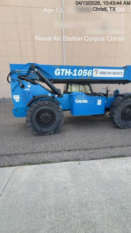2019 Genie GTH-1056 Cab/Heat/AC, Solid RT Tires, LED Work Lights, Beacon 60" QA Carriage, 60" Forks