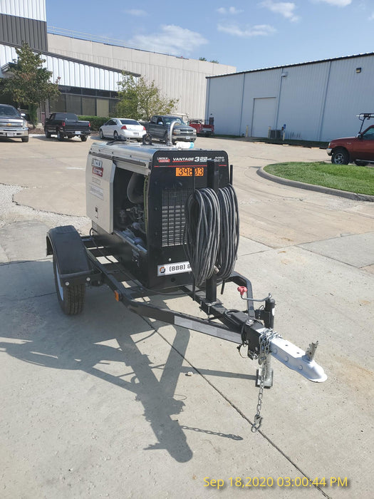 2019 Lincoln Electric Vantage 322 Welder Ready-Pak 3, Two wheel trailer, Fender and Light kit, Cable Rack