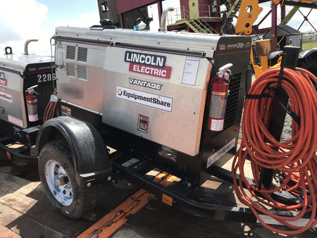 2019 Lincoln Electric Vantage 322 Welder Ready-Pak 3, Two wheel trailer, Fender and Light kit, Cable Rack