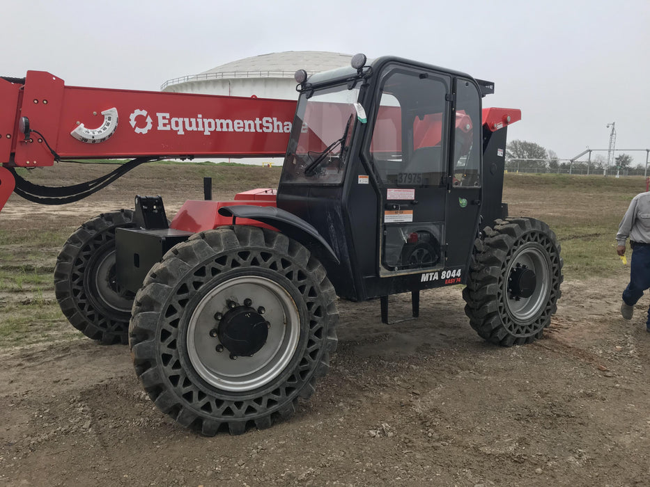 2019 Manitou MTA8044 74hp T4F, Cab/Heat/Air, Cab and Boom LED work lights, Auxiliary Hydraulics, Solid Tires, Amber strobe, Lift Hook 66" Carriage, 60" Forks