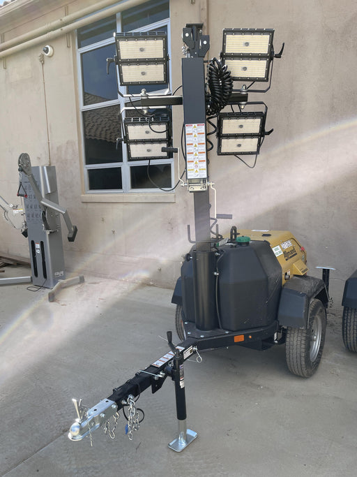 2022 Allmand NLV3GR (4) LED Light Fixture 350W, 23' Vertical Mast, 3kW Prime, Towable, ES Decals, T3