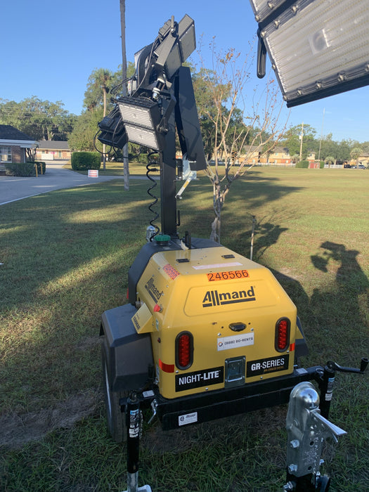 2022 Allmand NLV3GR (4) LED Light Fixture 350W, 23' Vertical Mast, 3kW Prime, Towable