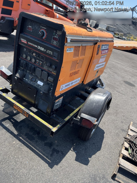 2021 Lincoln Electric Vantage 322 Vantage 322 Ready Pak 3 w/ Decals, ORANGE (includes trailer, cable rack, fender light kit) NO Telematics